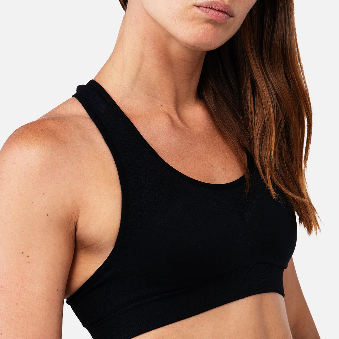 top, bra traspirante ecosostenibile in tessuto tecnico, activewear.