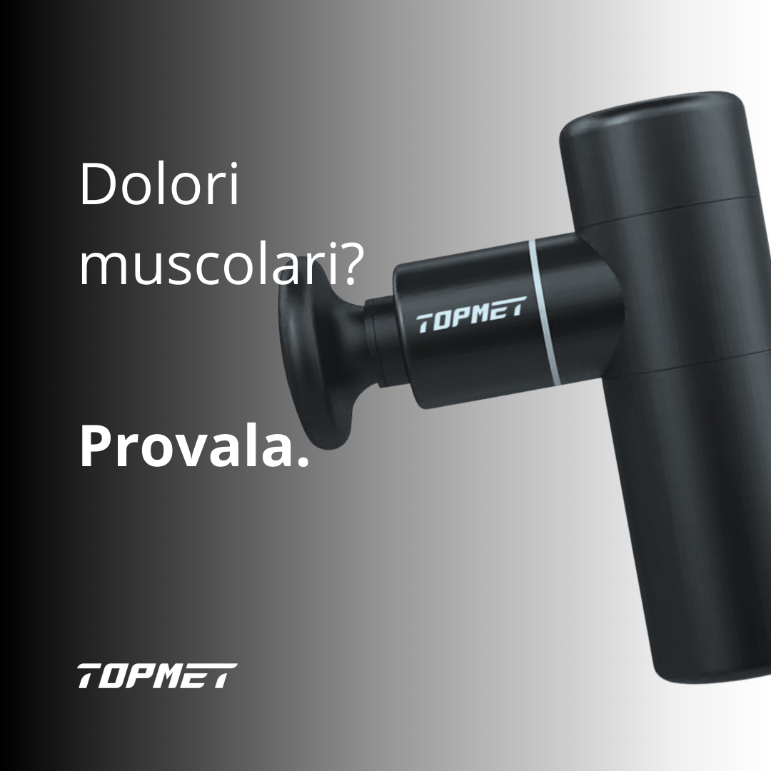 come usare pistola massaggiante, pistole per massaggi, pistola massaggiatrice, topmet